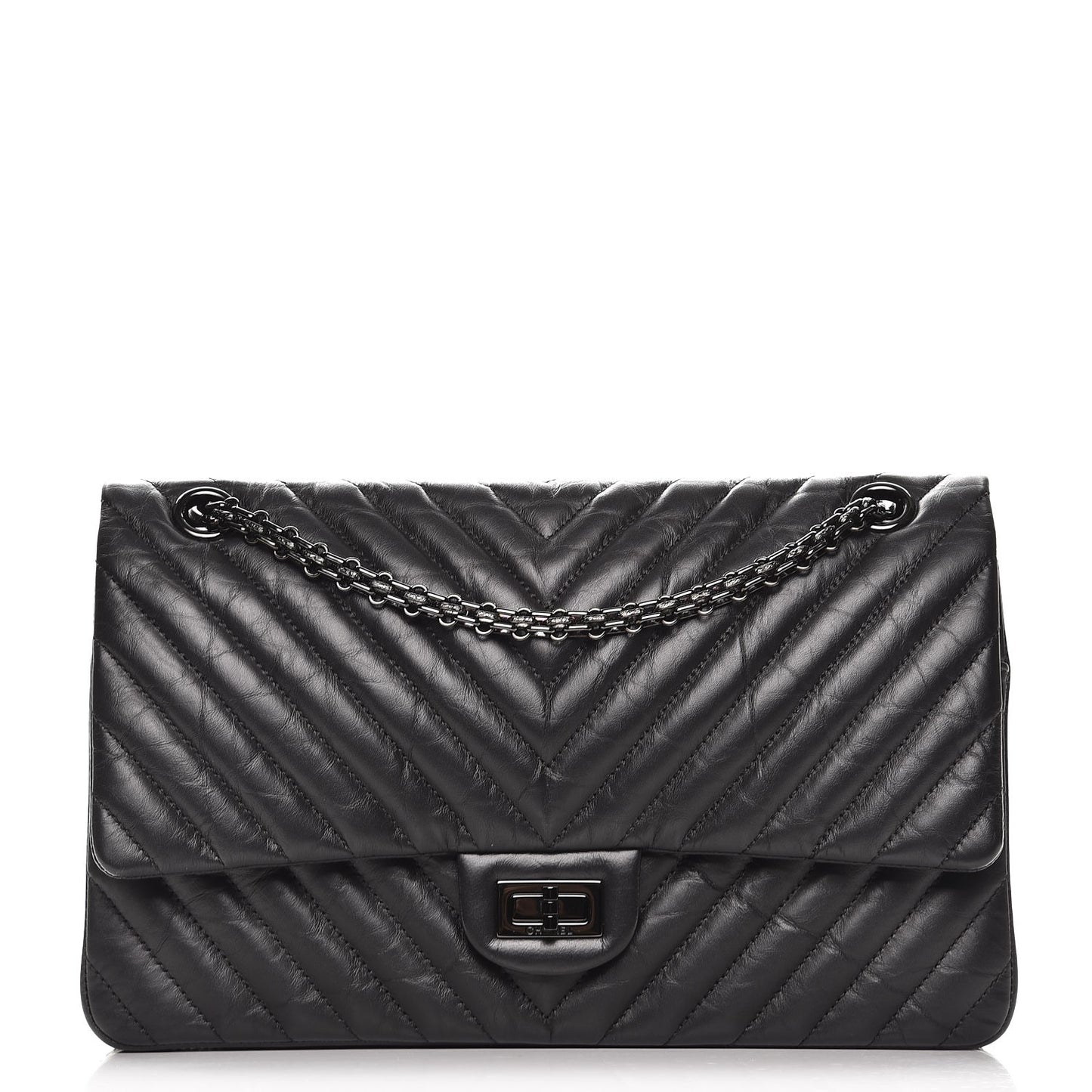 Aged Calfskin Chevron 2.55 Reissue 226 So Black