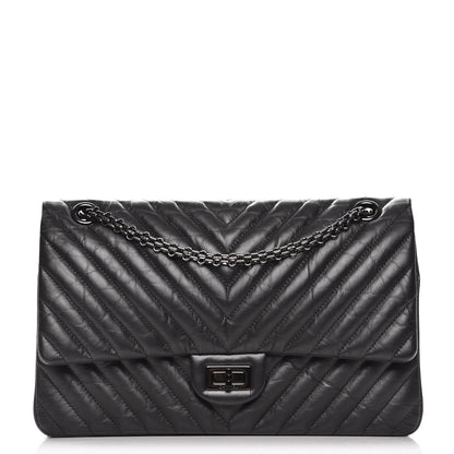 Chanel Aged Calfskin Chevron 2.55 Reissue 226 So Black 1 of 8