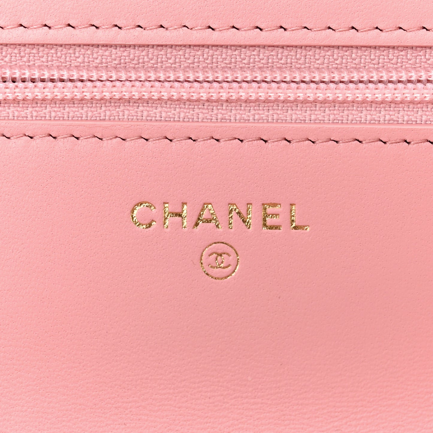 Lambskin Quilted Resin Bi-Color Chain Wallet On Chain WOC Pink