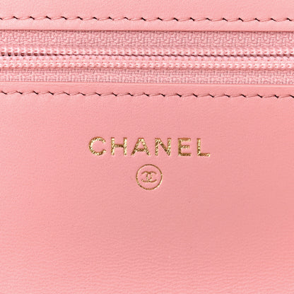 Chanel Lambskin Quilted Resin Bi-Color Chain Wallet On Chain WOC Pink 6 of 13