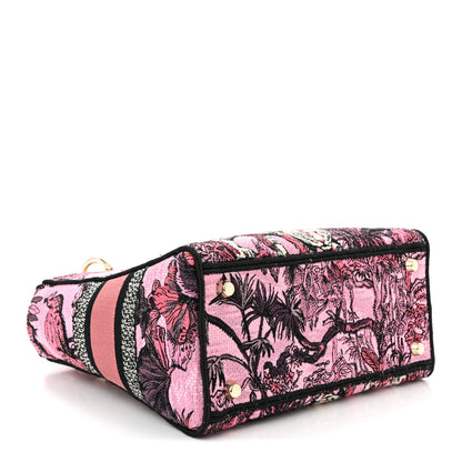 Christian Dior Toile de Jouy Voyage Embroidered Medium Lady D-Lite Fuchsia Multicolor 4 of 10