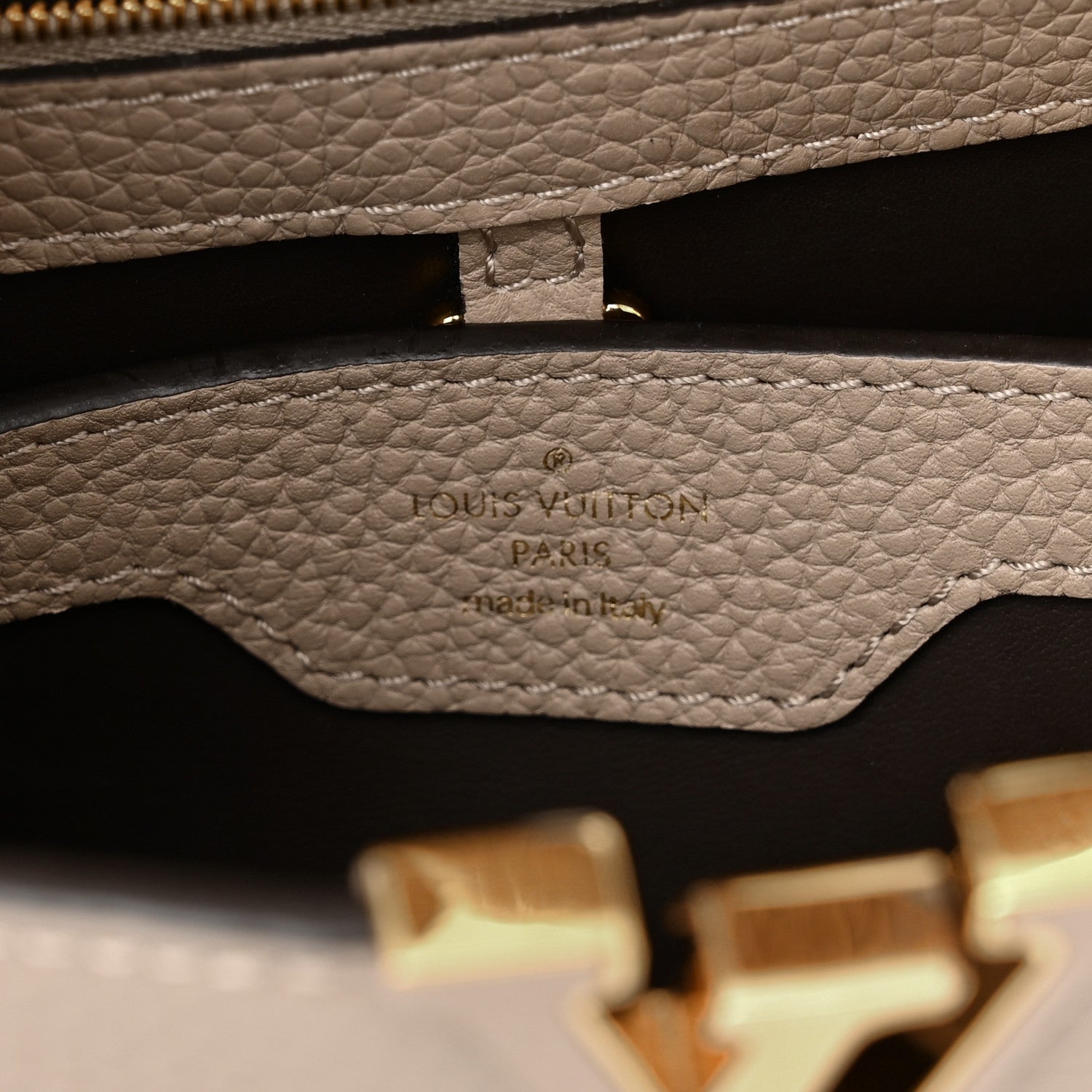 Louis Vuitton Taurillon Capucines BB Galet 7 of 10