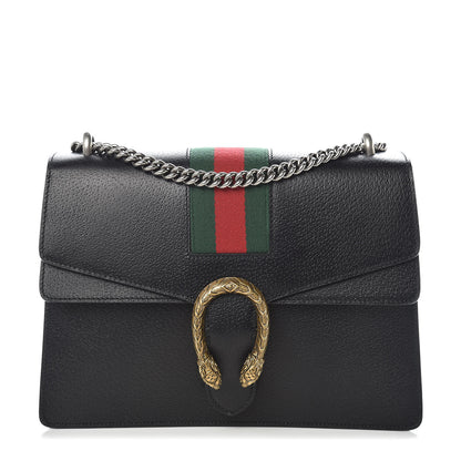 Gucci Calfskin Web Medium Dionysus Shoulder Bag Black 1 of 10