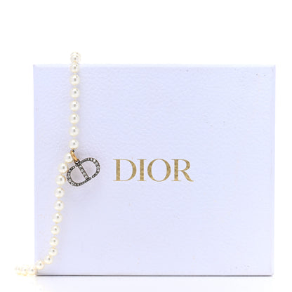 Christian Dior Pearl CD Crystal Montaigne Choker Necklace Gold 6 of 6