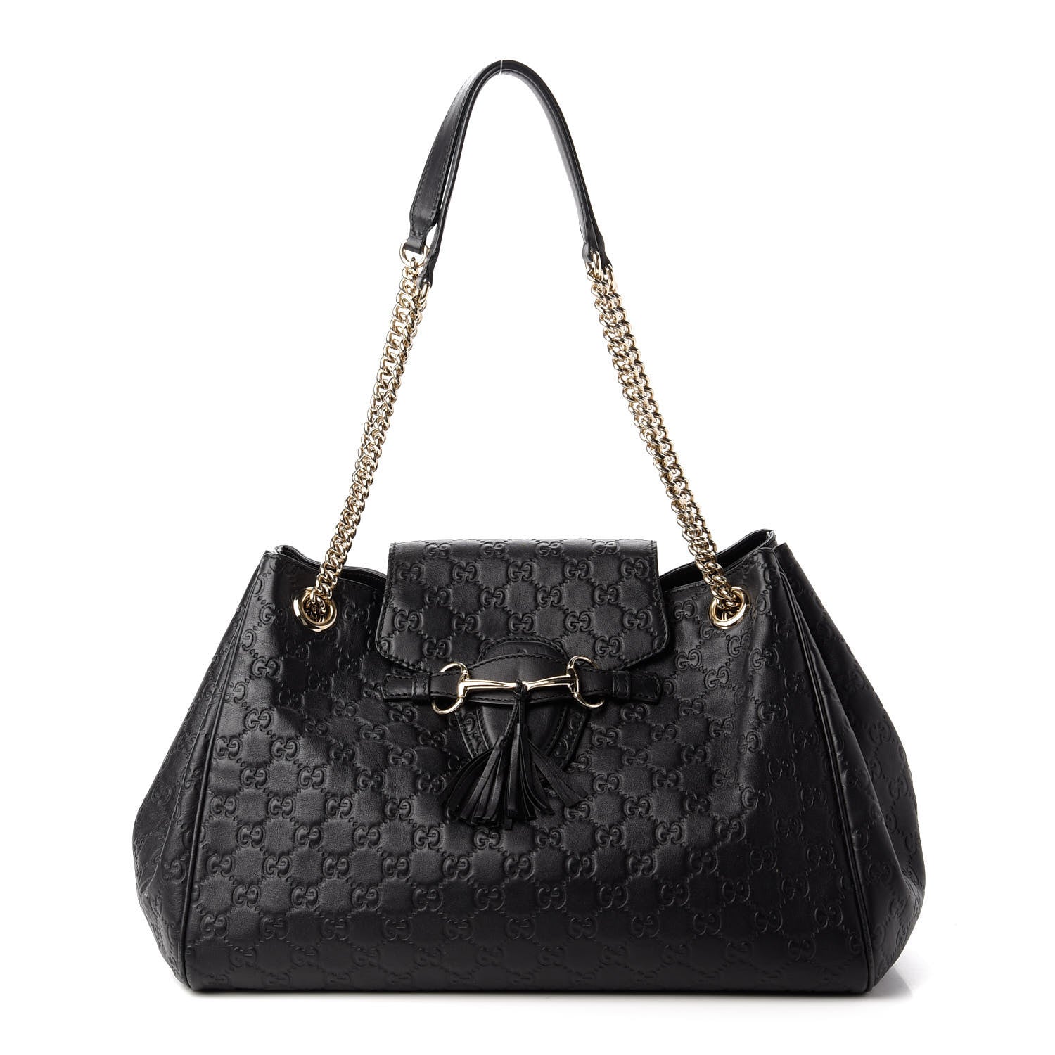 Gucci Guccissima Medium Emily Shoulder Bag Black 1 of 10