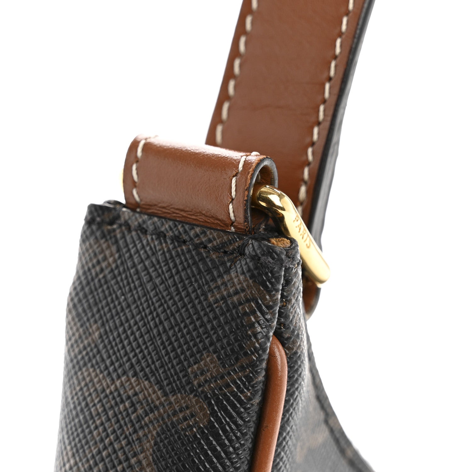 Celine Triomphe Canvas Calfskin Ava Shoulder Bag Tan 13 of 15