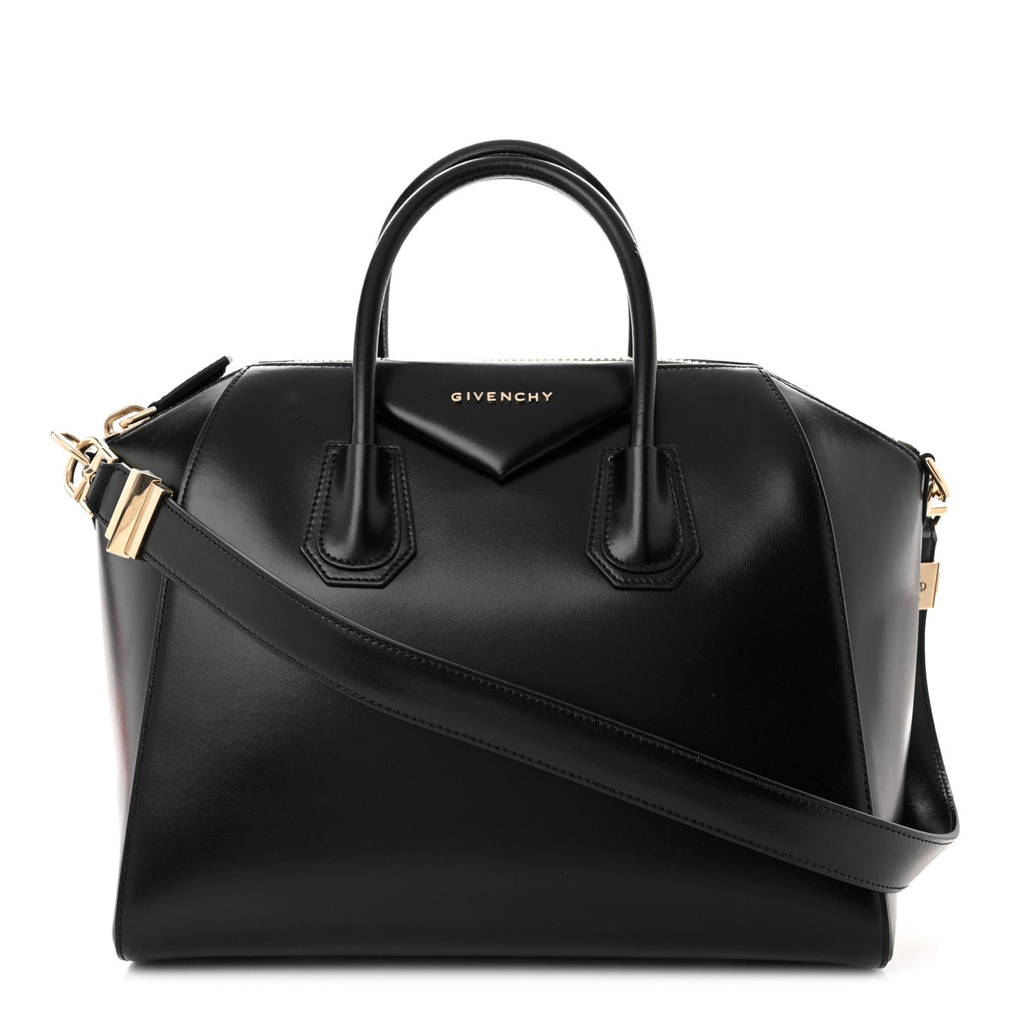 Shiny Lord Calfskin Medium Antigona Black