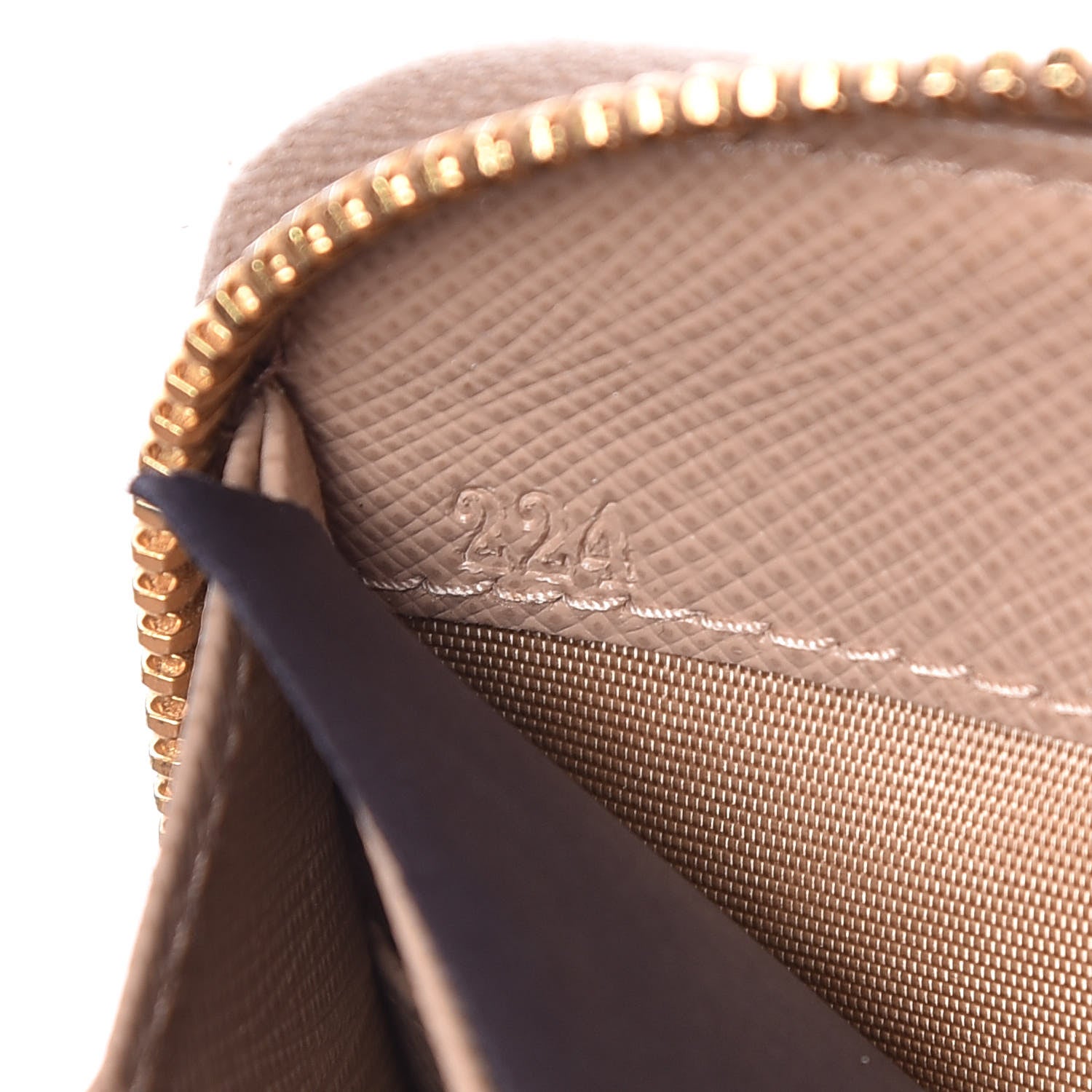 Prada Saffiano Triangle Zip Around Wallet Cammeo 7 of 10