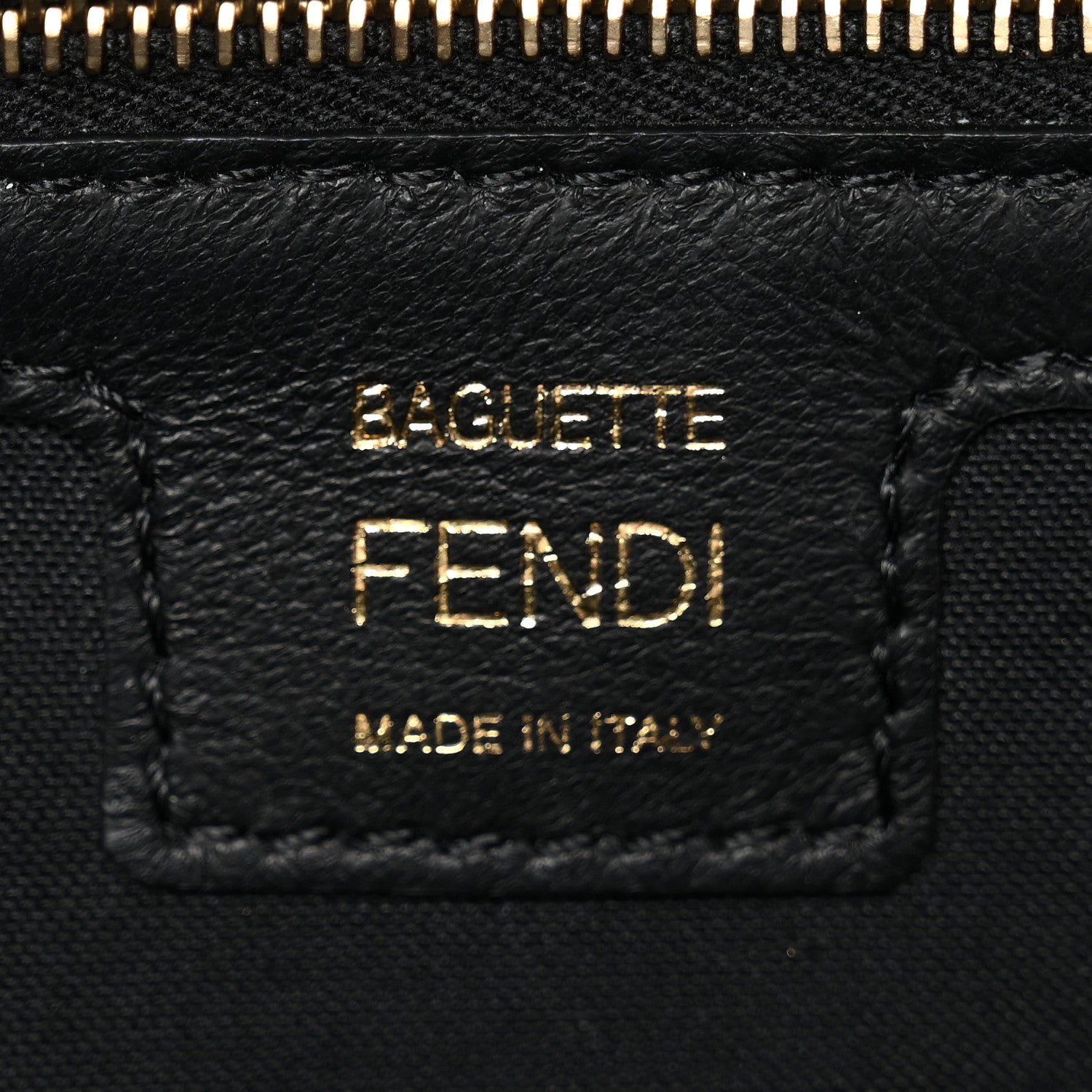 Fendi Nappa FF 1974 Embossed Baguette Black 6 of 11