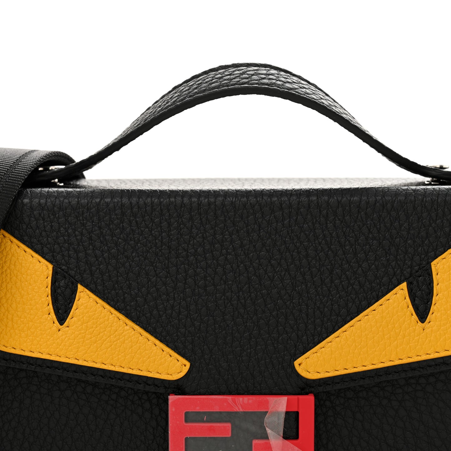 Vitello Cuoio Romano Monster Eyes Bi-Color Baguette Trunk Black Yellow