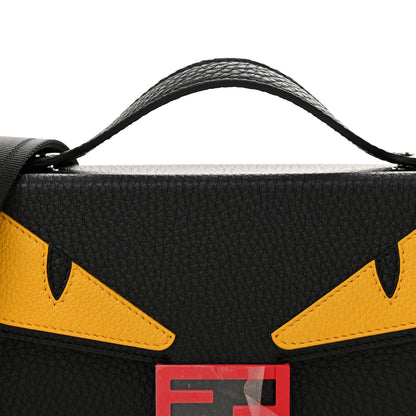 Fendi Vitello Cuoio Romano Monster Eyes Bi-Color Baguette Trunk Black Yellow 7 of 9