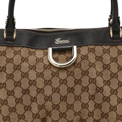 Gucci Monogram D Gold Tote Dark Brown 8 of 10