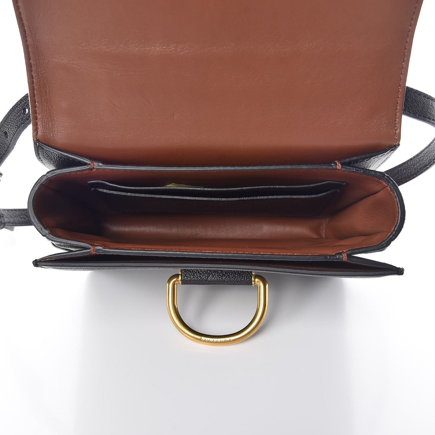 Goatskin Cotton Canvas Vintage Check Small D-Ring Bag Black Antique Yellow