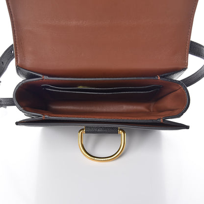 Burberry Goatskin Cotton Canvas Vintage Check Small D-Ring Bag Black Antique Yellow 5 of 8
