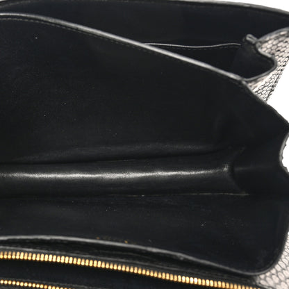 Celine Snakeskin Medium Classic Box Flap Bag Black 8 of 21