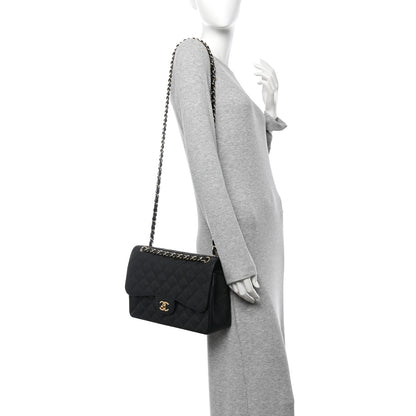 Chanel Caviar Quilted Jumbo Double Flap Black 2 of 12