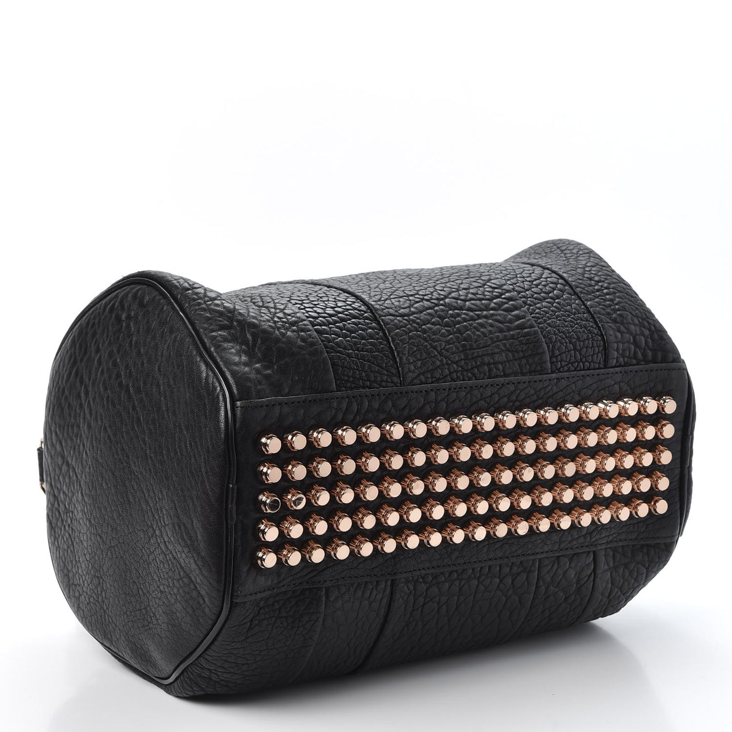 Pebbled Lambskin Rocco Black Rose Gold Hardware