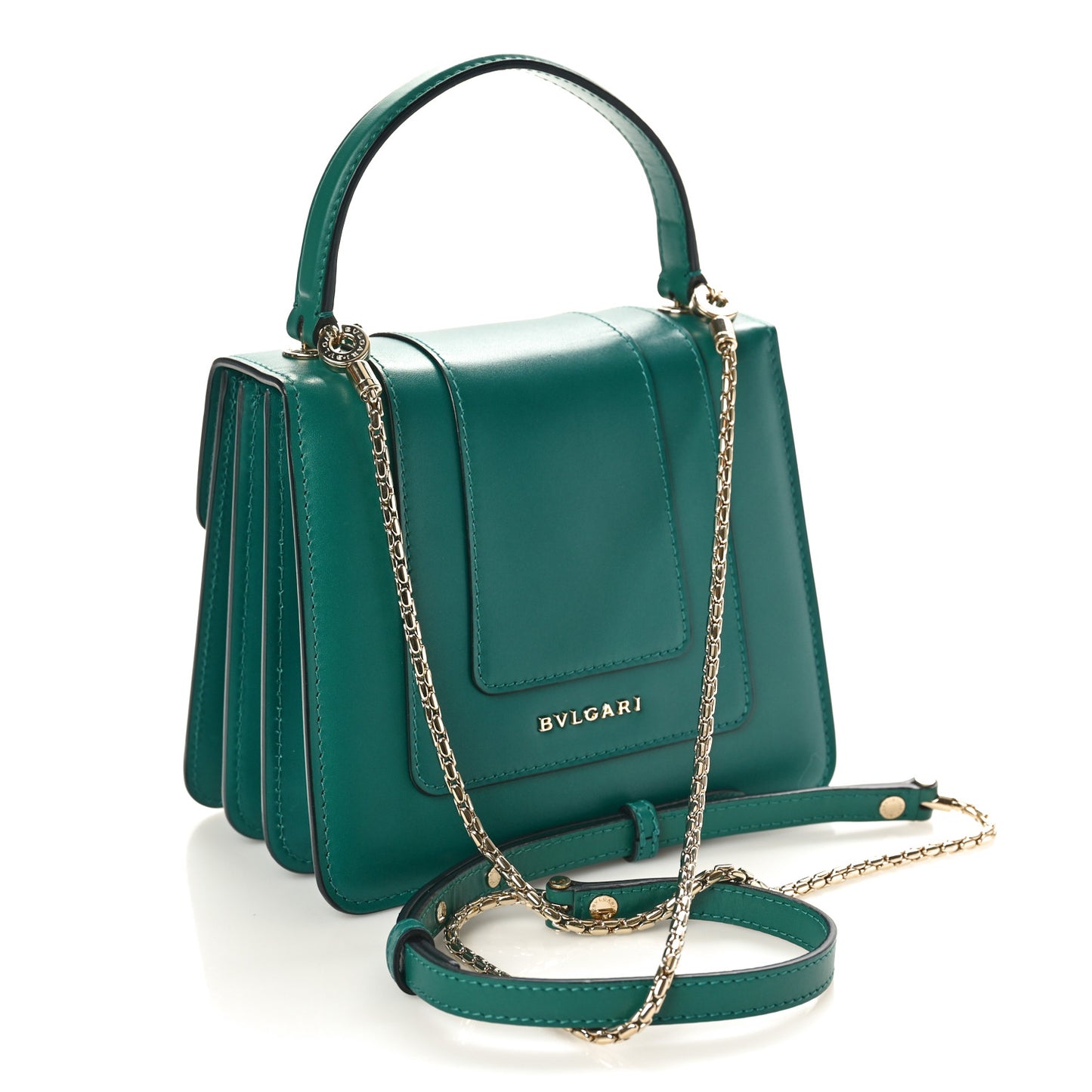 Calfskin Serpenti Forever Top Handle Emerald Green