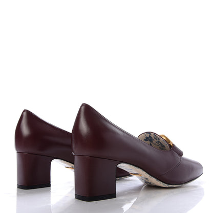 Gucci Malaga Kid GG Victoire 55mm Loafer Pumps 37.5 Vintage Bordeaux 4 of 10