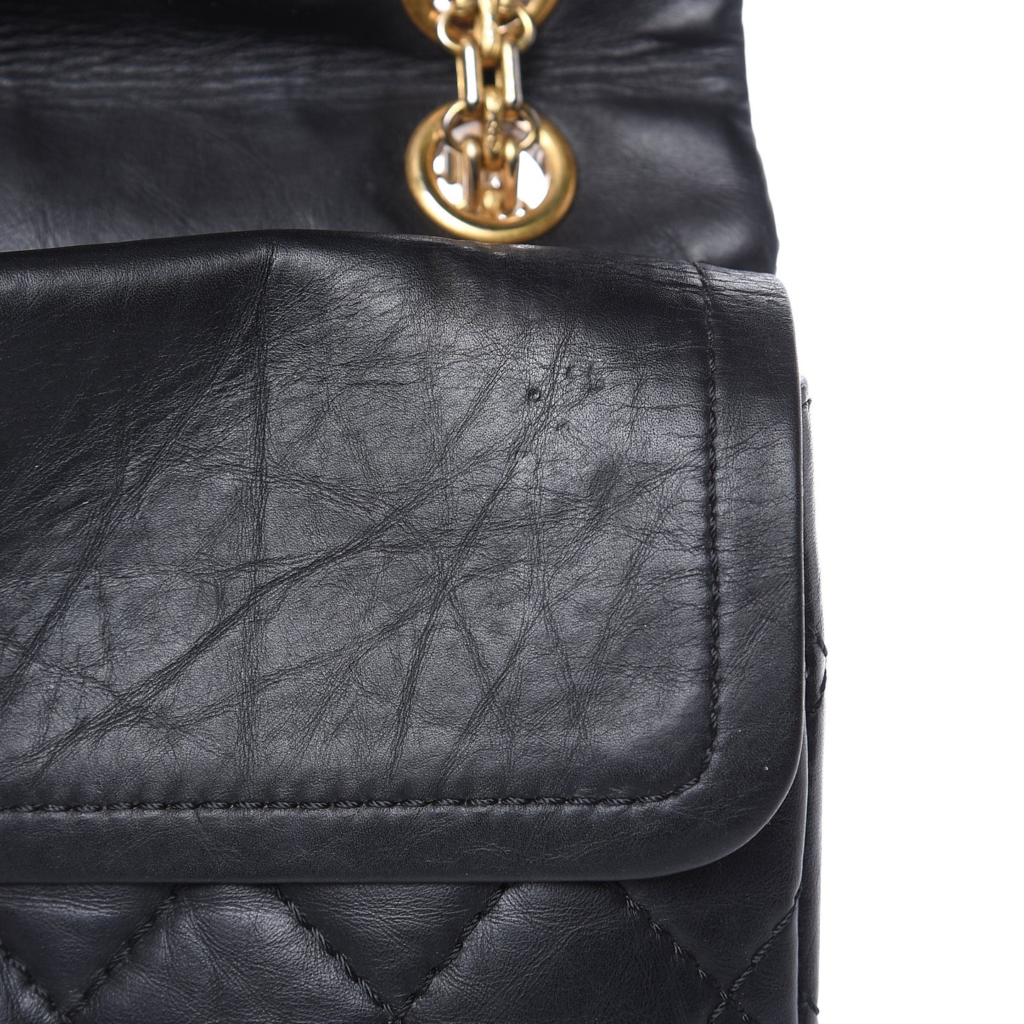 Aged Calfskin Quilted 2.55 Reissue 226 Flap Black