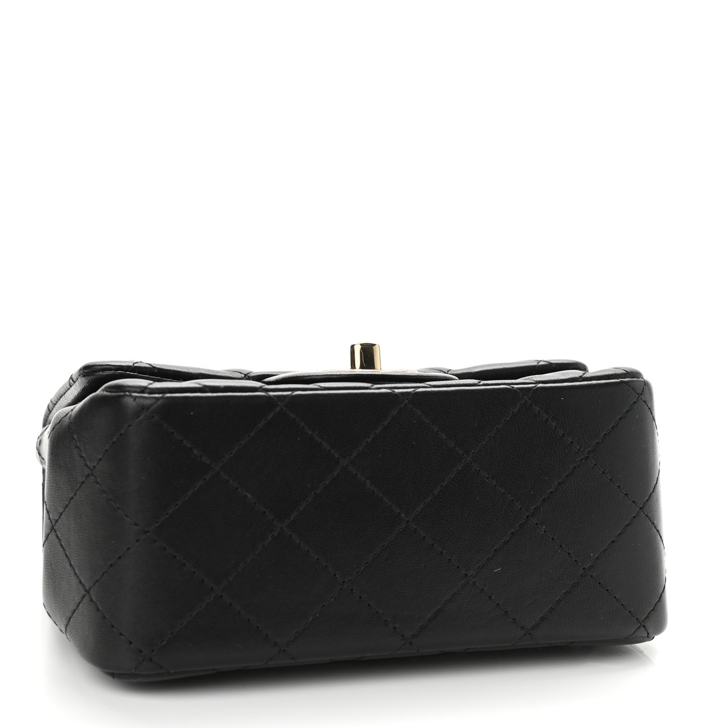 Lambskin Quilted Mini Square Flap Black