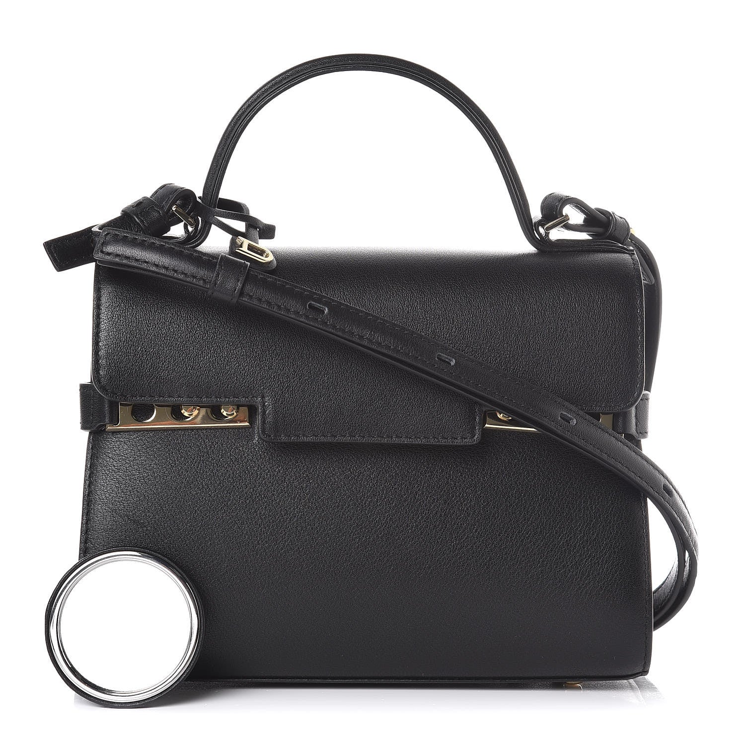 Delvaux Smooth Calfskin Mini Tempete Satchel Black 3 of 10