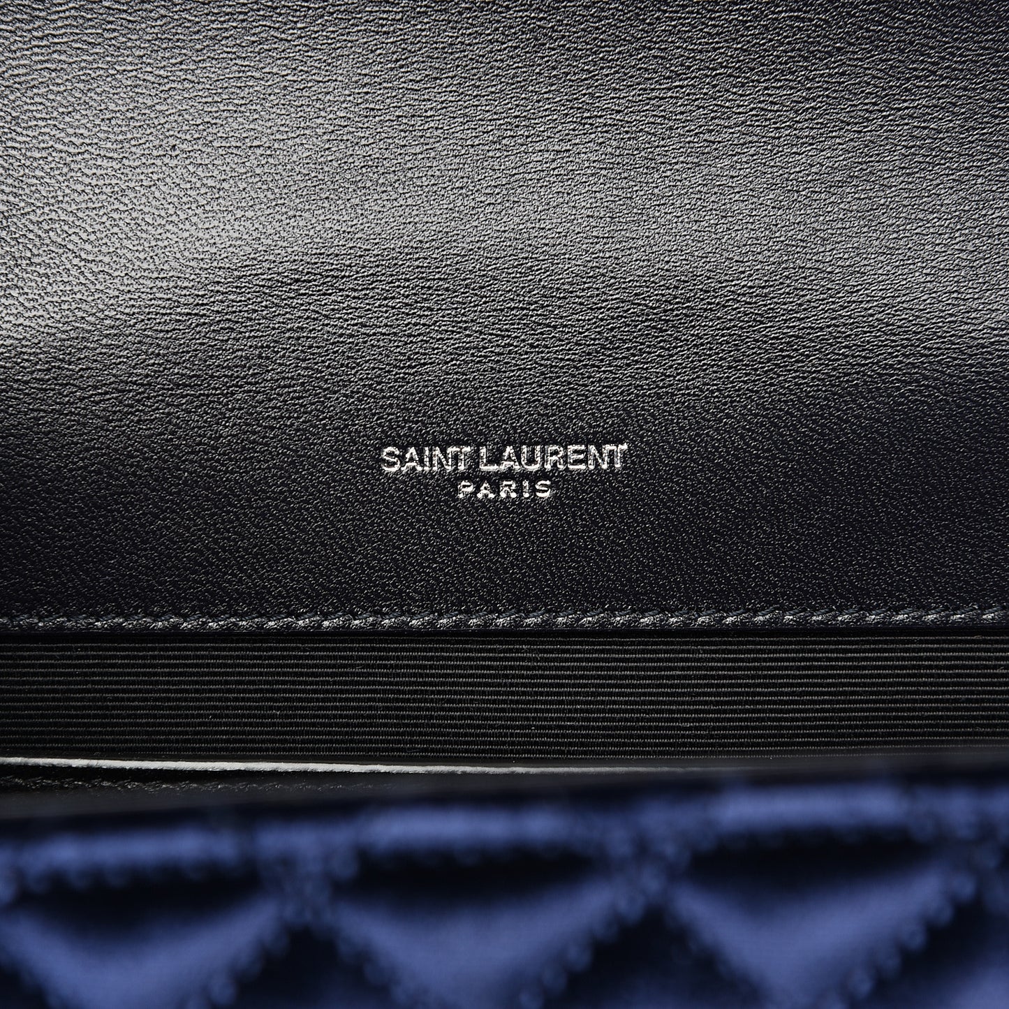 Velvet Matelasse Chevron Medium Triquilt Monogram Satchel Navy