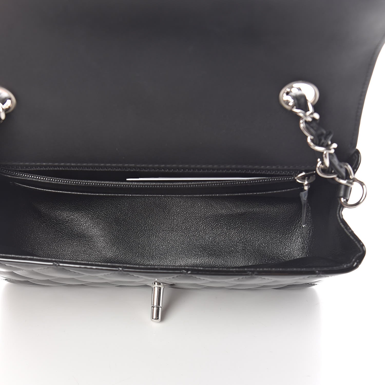 Chanel Patent Calfskin Quilted Mini Rectangular Flap Navy Blue Black 5 of 10