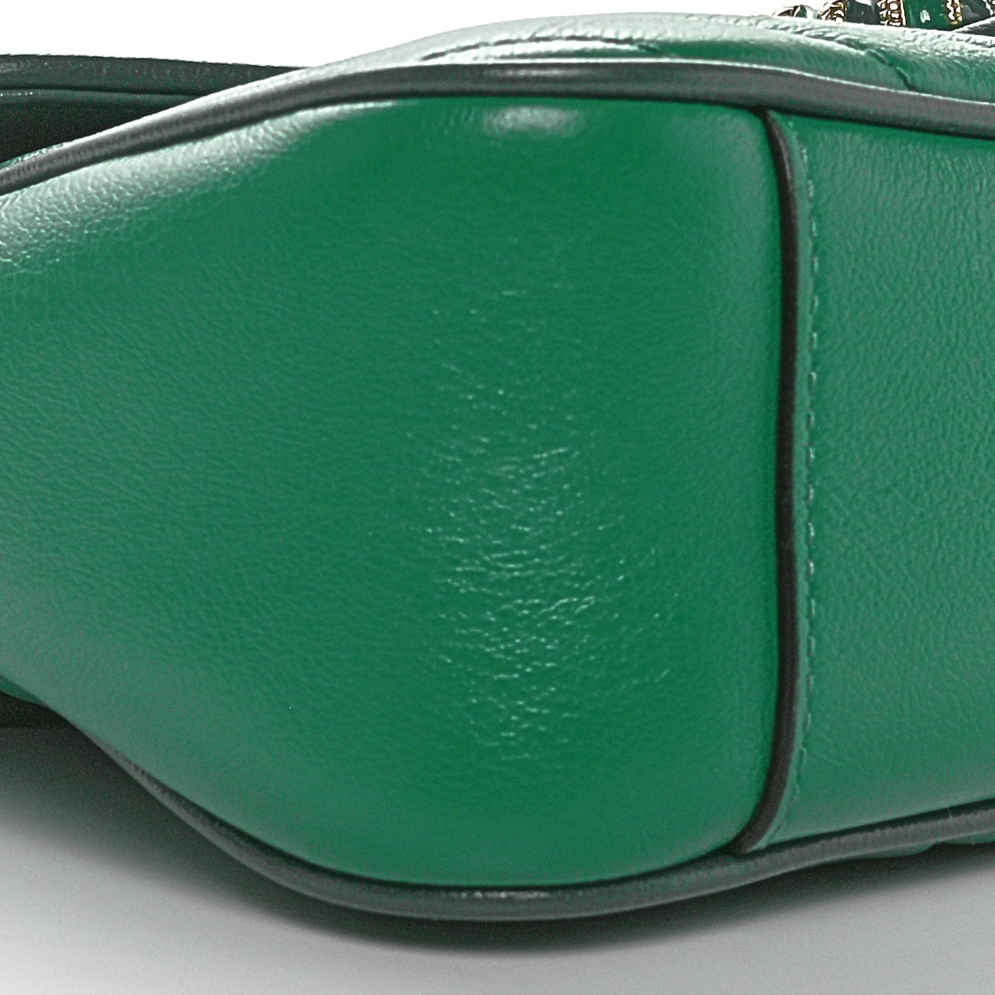 Azalea Calfskin Enamel Matelasse Diagonal Small Torchon GG Marmont Shoulder Bag New Shamarock Emerald