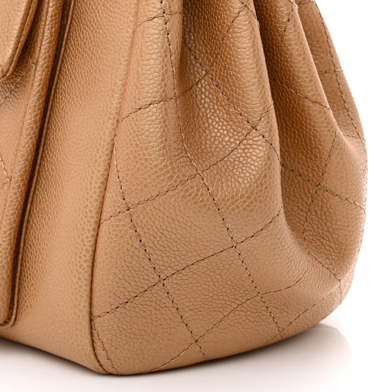 Chanel Caviar Quilted CC Accordion Shopping Bag Beige 12 of 12