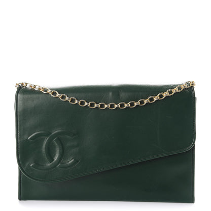 Chanel Lambskin CC Single Flap Green 1 of 17