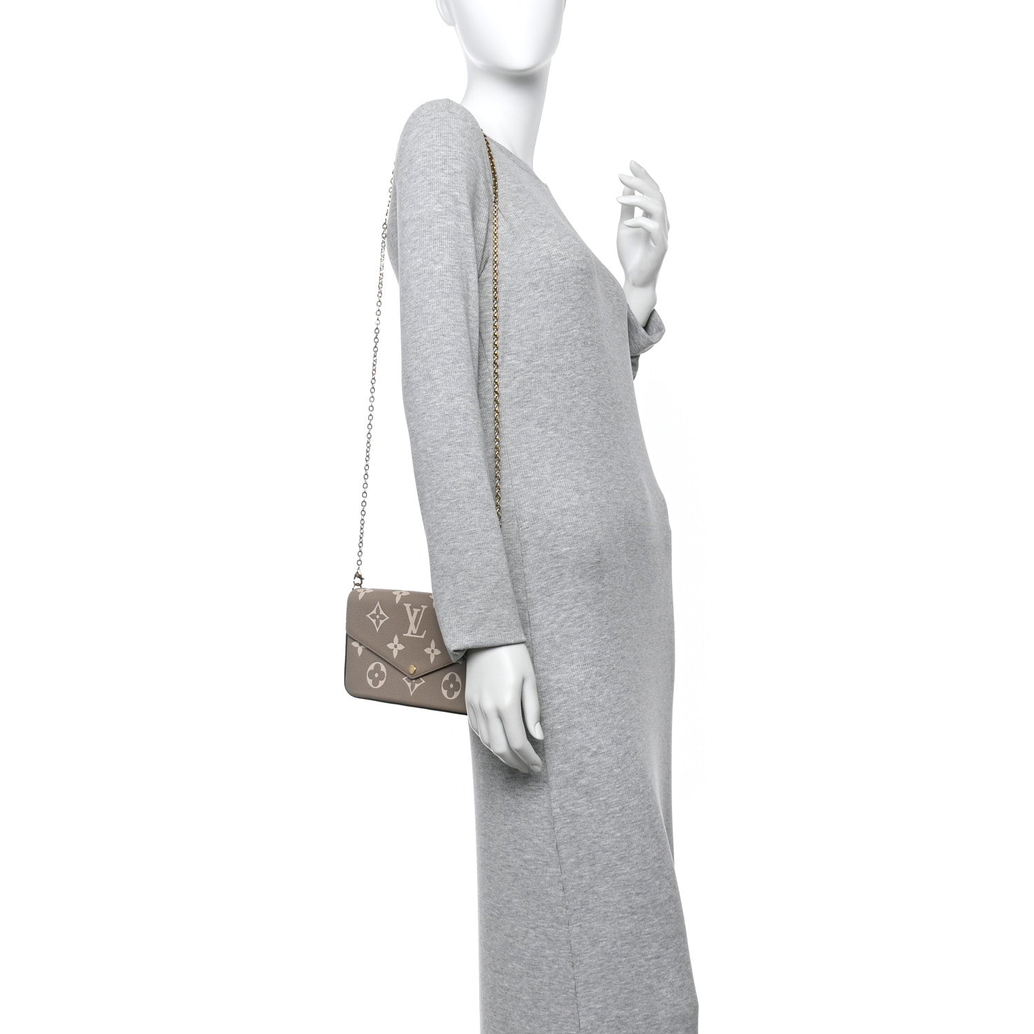 Louis Vuitton Empreinte Monogram Giant Felicie Pochette Tourterelle Creme 2 of 10