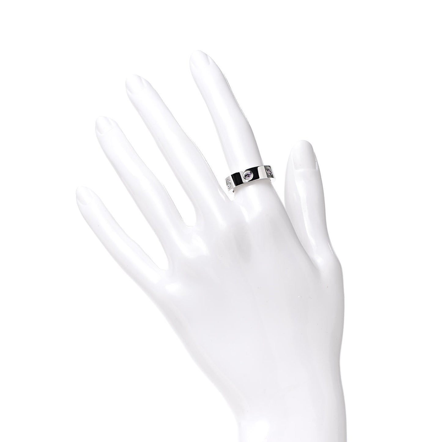 18K White Gold Sapphire Spinel Amethyst 5.5mm LOVE Ring 51 5.75