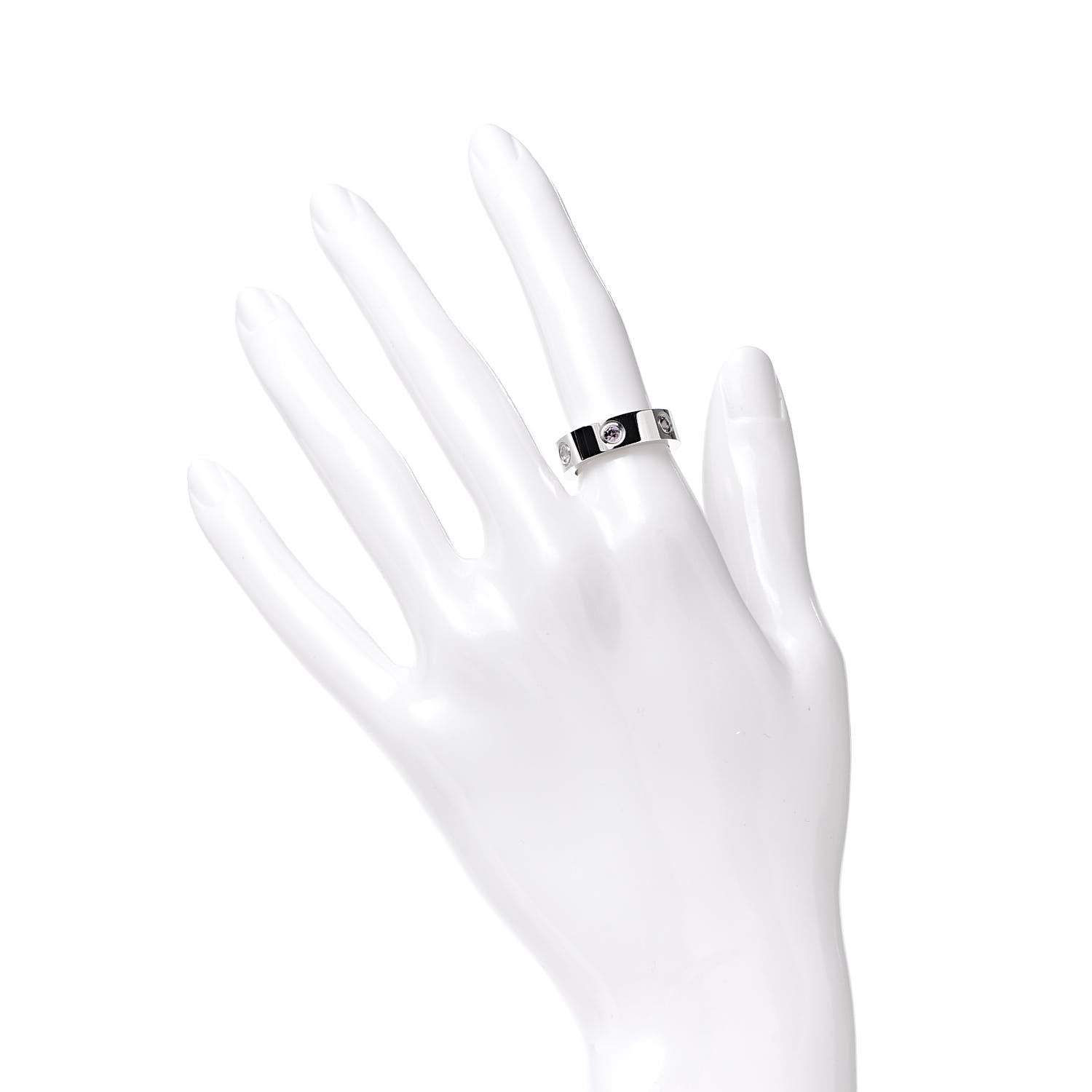 Cartier 18K White Gold Sapphire Spinel Amethyst 5.5mm LOVE Ring 51 5.75 2 of 6