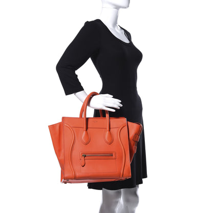Celine Smooth Calfskin Micro Luggage Fluo Orange 2 of 17