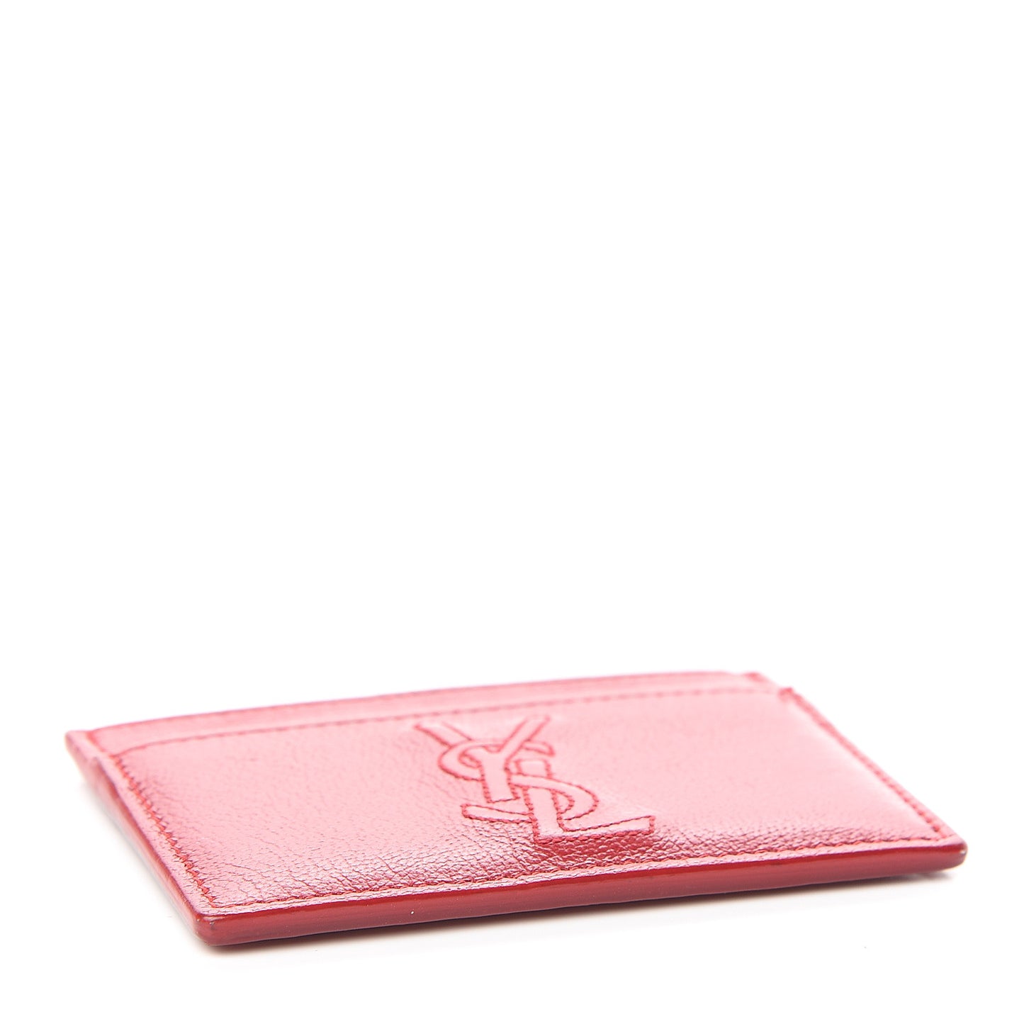 Textured Calfskin Belle De Jour Card Case Red