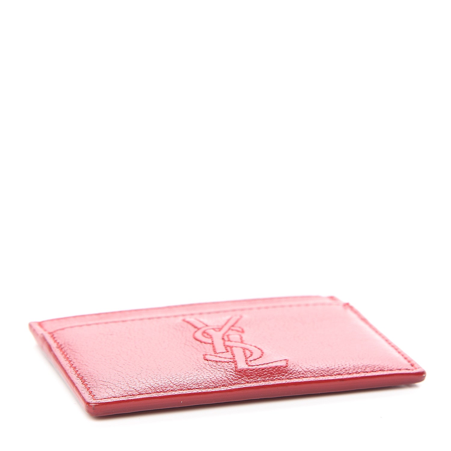 Saint Laurent Textured Calfskin Belle De Jour Card Case Red 3 of 7