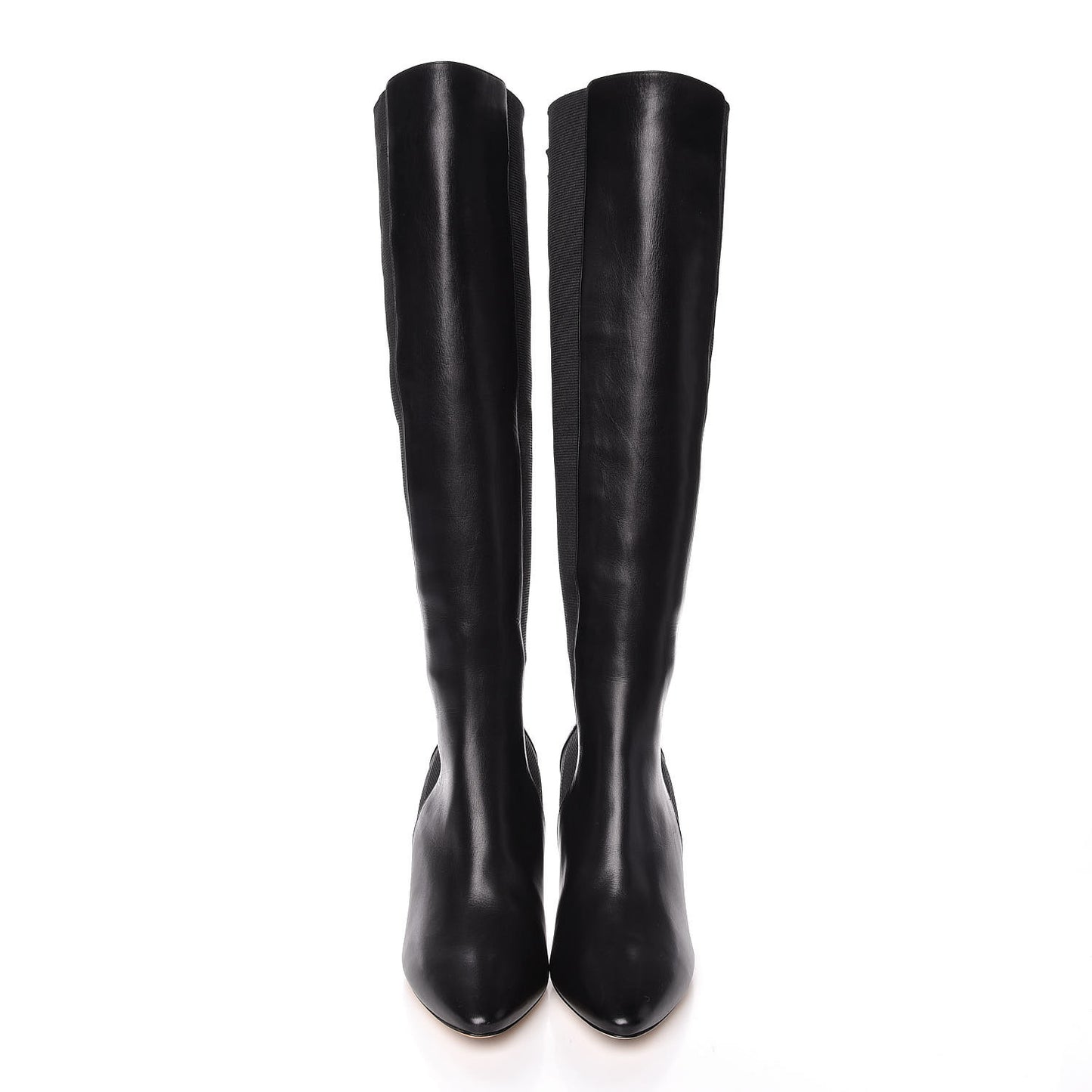 Calfskin Elastic Faith 85 Knee High Boots Heels 37 Black