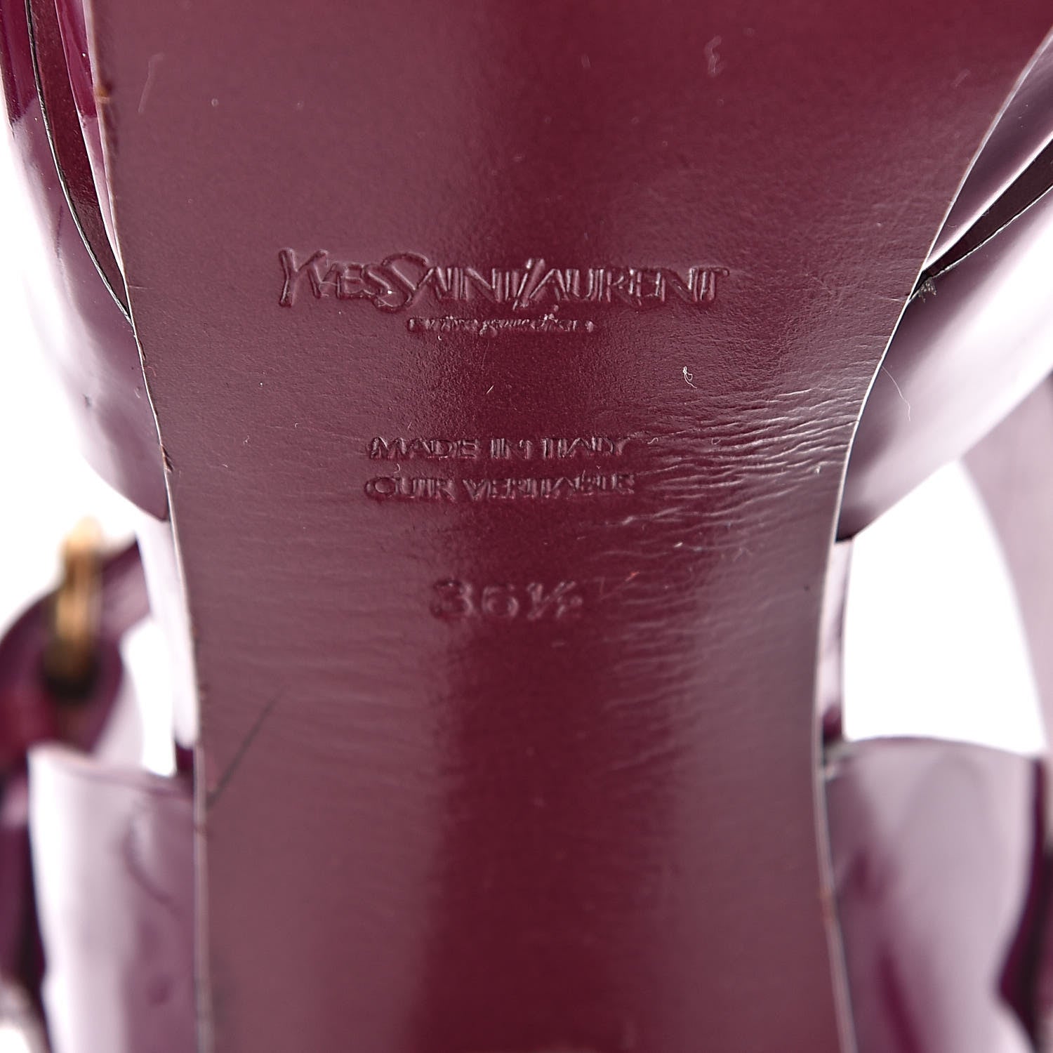 Saint Laurent Patent Tribute Stud Platform Sandals 36.5 Fuchsia 6 of 12