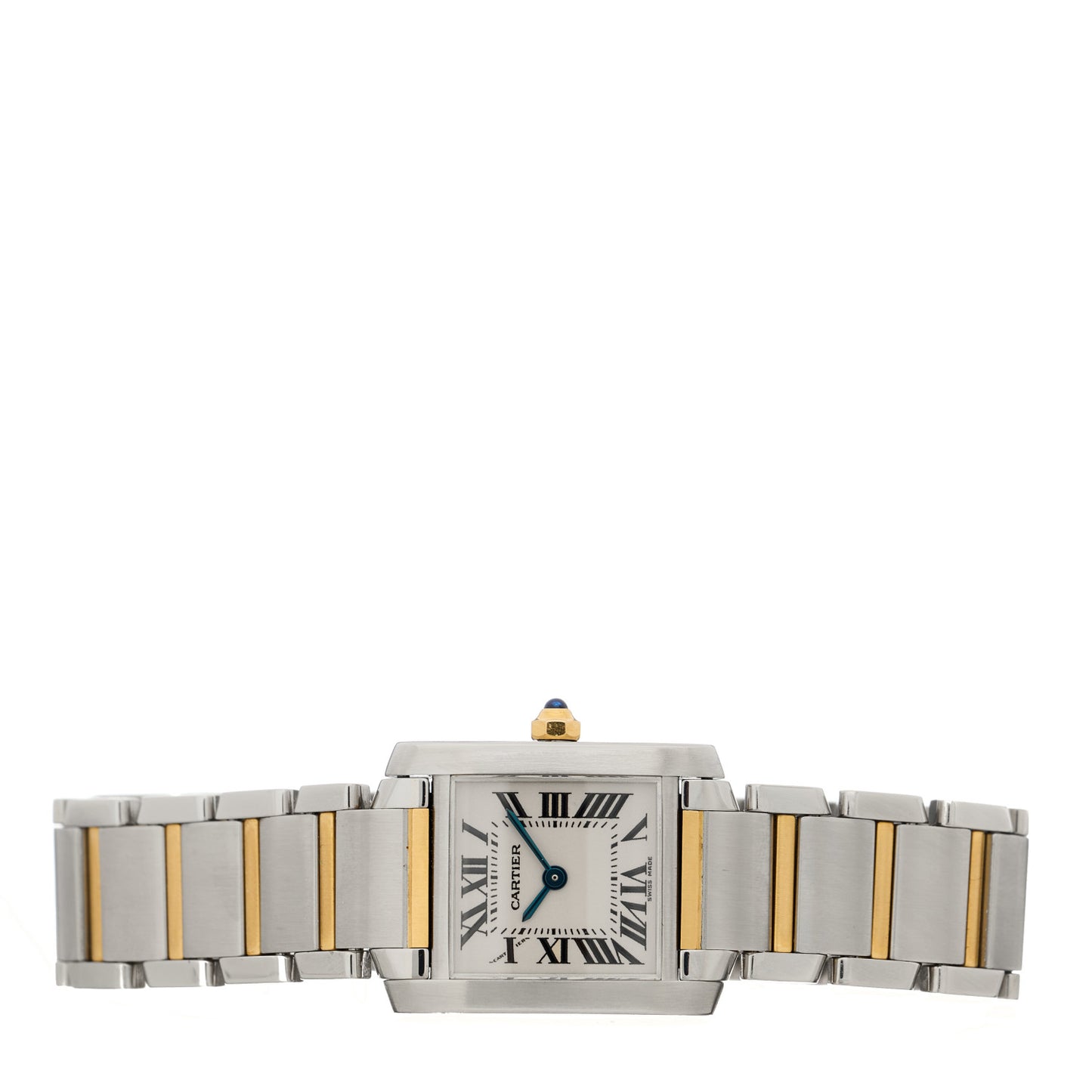 Stainless Steel 18K Yellow Gold 20mm Tank Francaise Quartz Watch