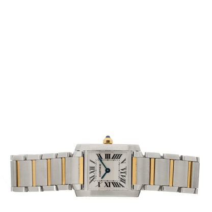 Cartier Stainless Steel 18K Yellow Gold 20mm Tank Francaise Quartz Watch 2 of 4