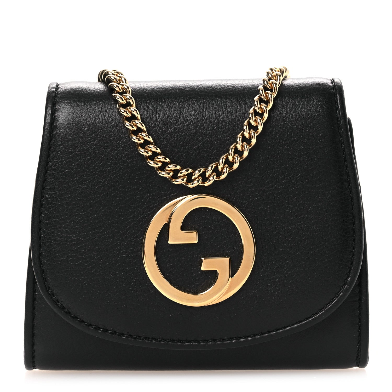 Gucci Roxy Calfskin Medium Blondie Chain Wallet Black 1 of 10