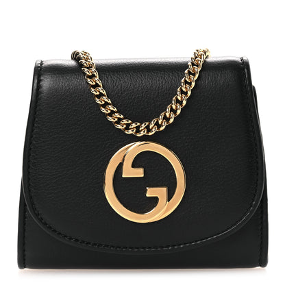 Gucci Roxy Calfskin Medium Blondie Chain Wallet Black 1 of 10