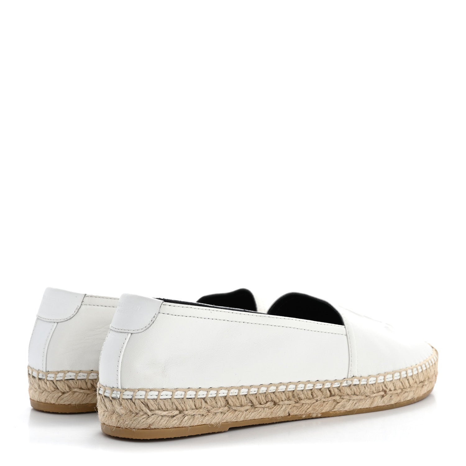 Saint Laurent Lambskin Monogram Espadrilles 38 White 5 of 10