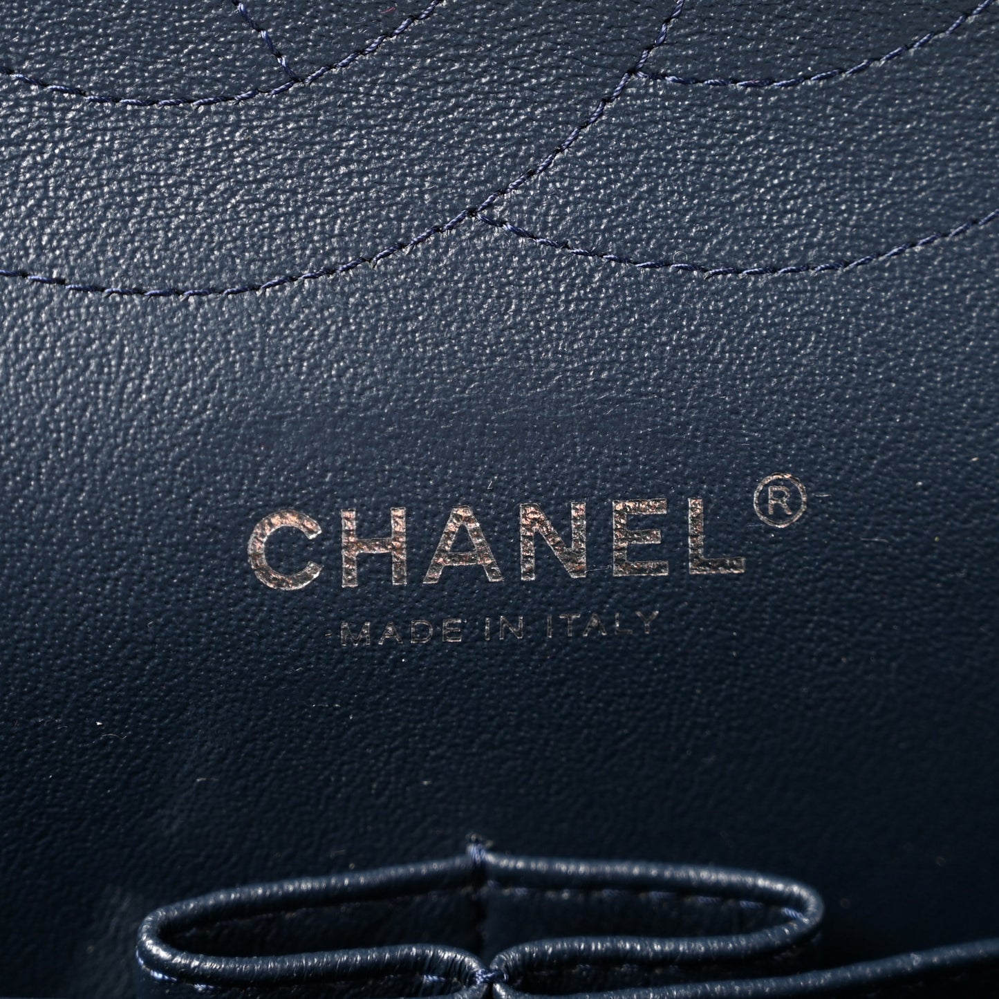 Patent Quilted Jumbo Double Flap Navy