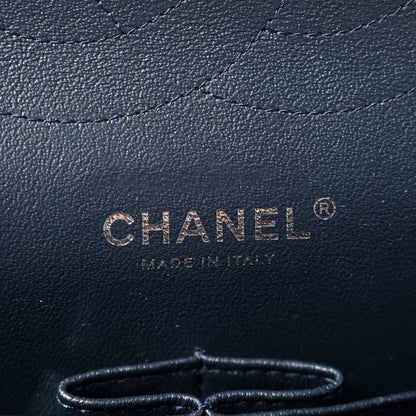 Chanel Patent Quilted Jumbo Double Flap Navy 6 of 11