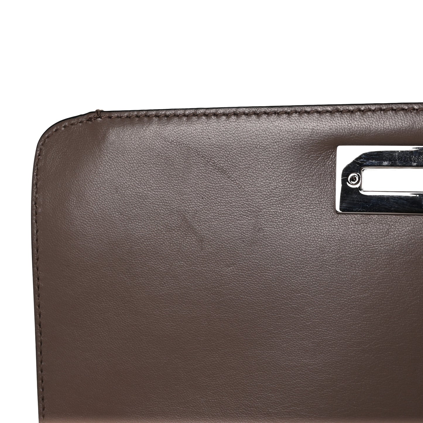 Calfskin Gancini Embossed Trifolio Bag Caraway Seed