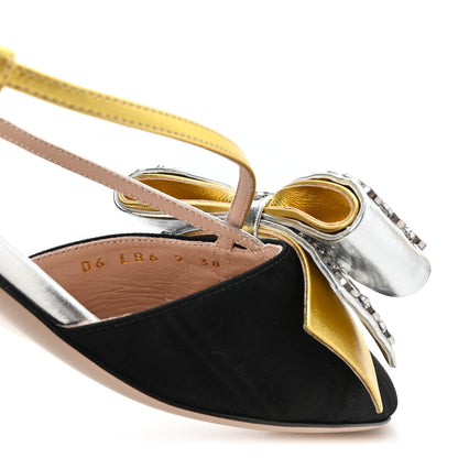 Valentino Garavani Metallic Embellished Bowow 45mm Slingback Pump 38 Black 9 of 10