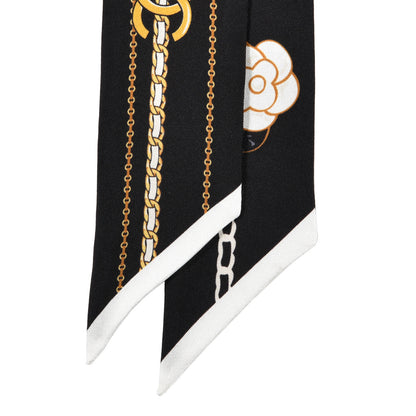 Chanel Silk CC Charms Slim Bandeau Scarf Black 2 of 3