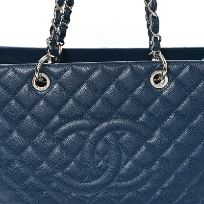 Chanel Caviar Quilted XL Grand Shopping Tote GST Dark Blue 8 of 10